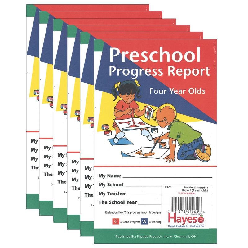 Preschool Progress Report, Four Year Olds, 10 Per Pack, 6 Packs