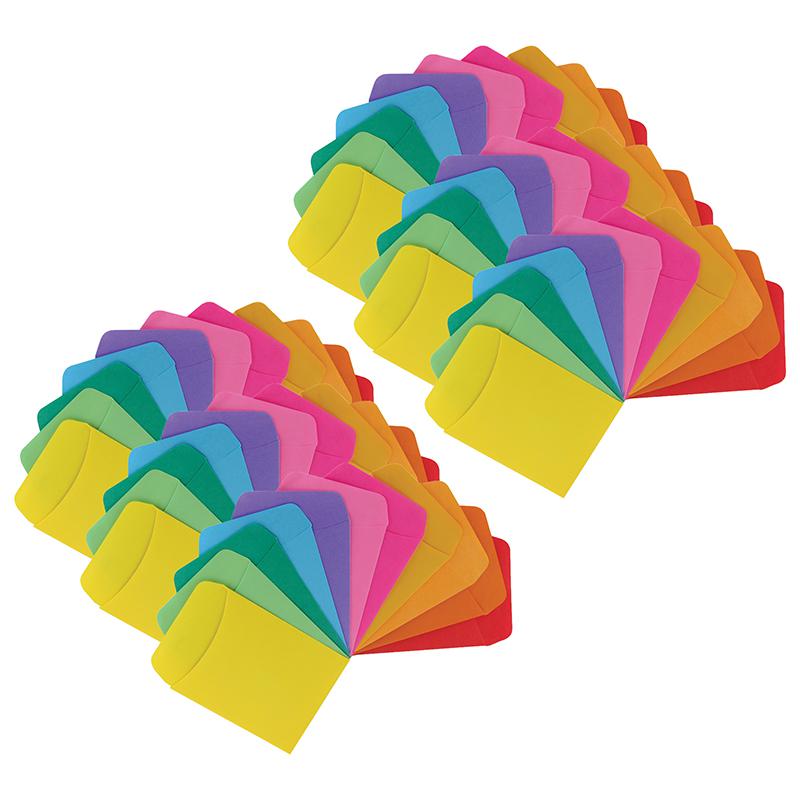 Non-Adhesive Library Pockets, 3.5" x 4.875", 5 Colors, 30 Per Pack, 6 Packs