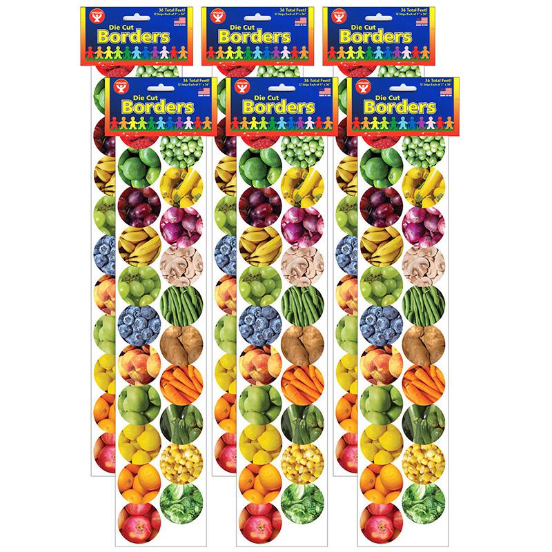 Fruits And Veggies Border, 36 Feet Per Pack, 6 Packs