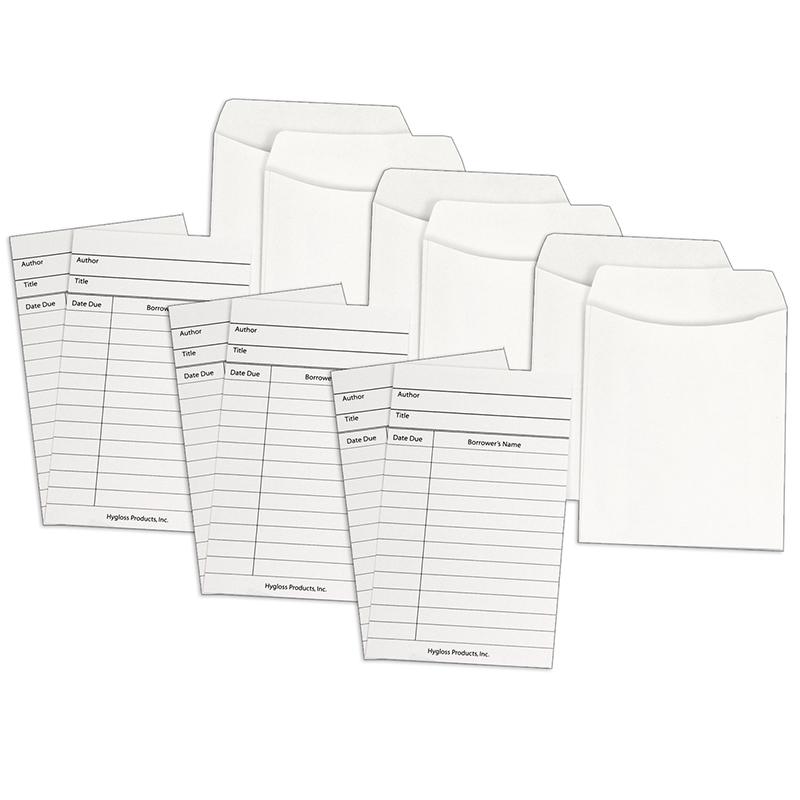 Library Cards & Non-Adhesive Pocket, 30 Each/60 Pieces Per Pack, 3 Packs