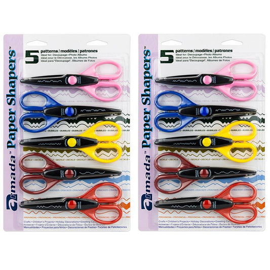 Paper Shapers Decorative Scissors Set 2, 5 Per Set, 2 Sets