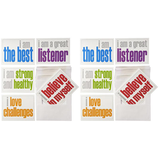 Note Cards with Envelope, Positivity Booster Set, 10 Per Set, 2 Sets