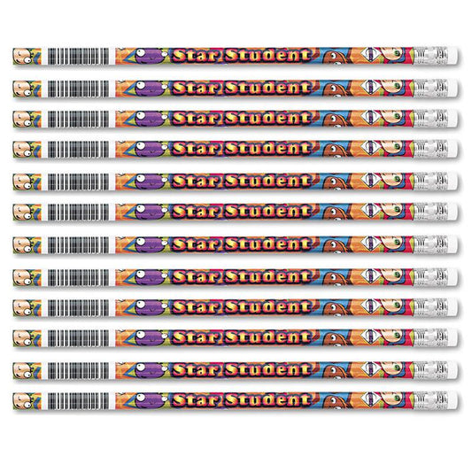 Star Student Pencils, 12 Per Pack, 12 Packs