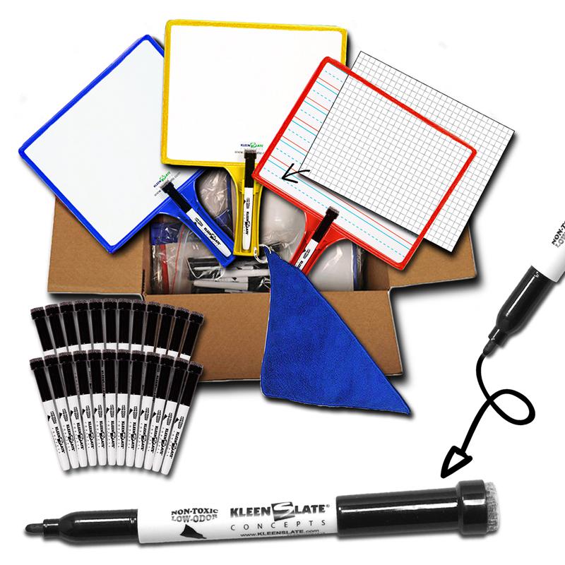 Customizable Handheld Whiteboards with Clear Dry Erase SleevesClass Set of 24