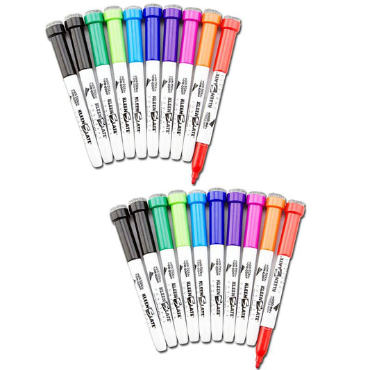 Dry Erase Student Markers with Erasers, Fine Point, 10 Per Pack, 2 Packs