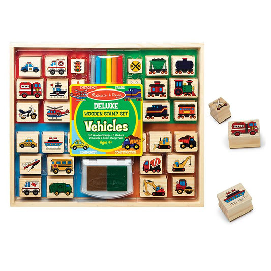 Deluxe Wooden Stamp Set - Vehicles