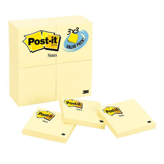 Post-It Notes Value Pk 24 Pads 3X3, Canary Yellow