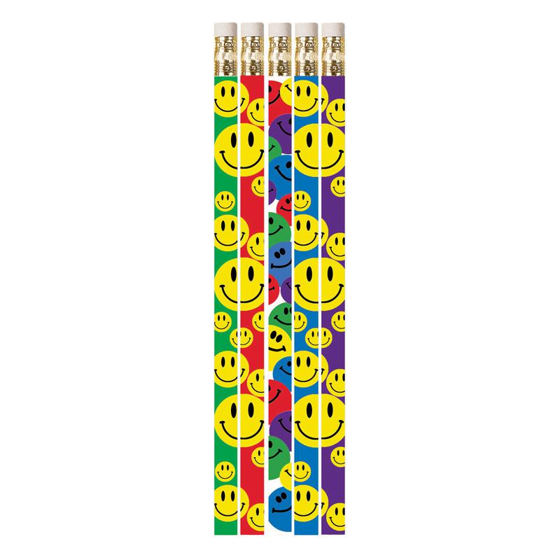 Happy Face Assorted Motivational Pencils, 12 Per Pack, 12 Packs