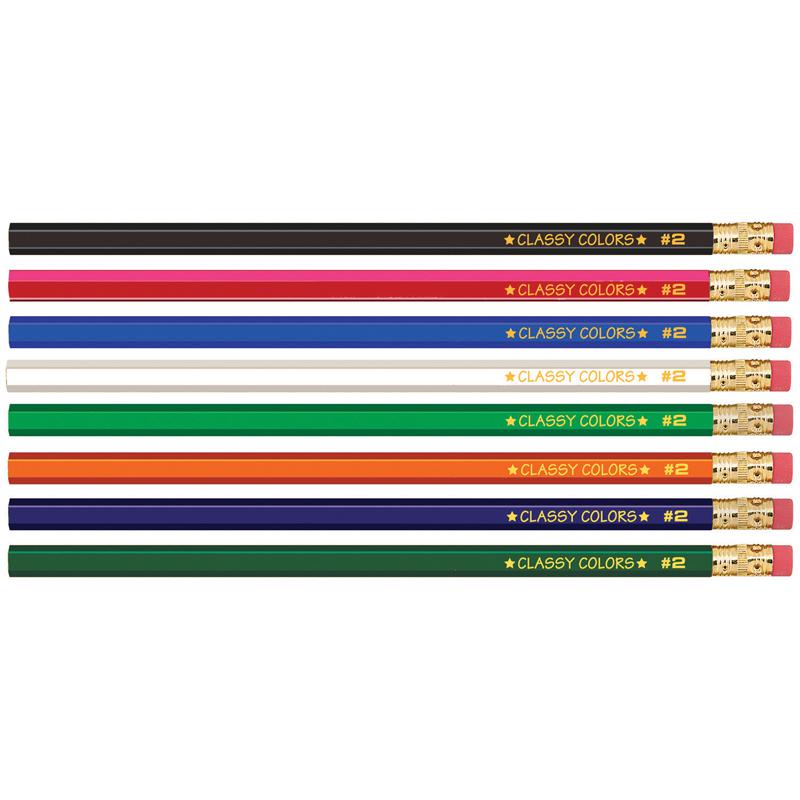 No. 2 Wood Case Hex Pencil, Assorted Colors, 12 Per Pack, 12 Packs