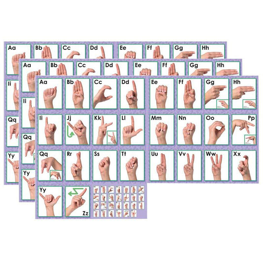 American Sign Language Alphabet Bulletin Board Set, 3 Sets