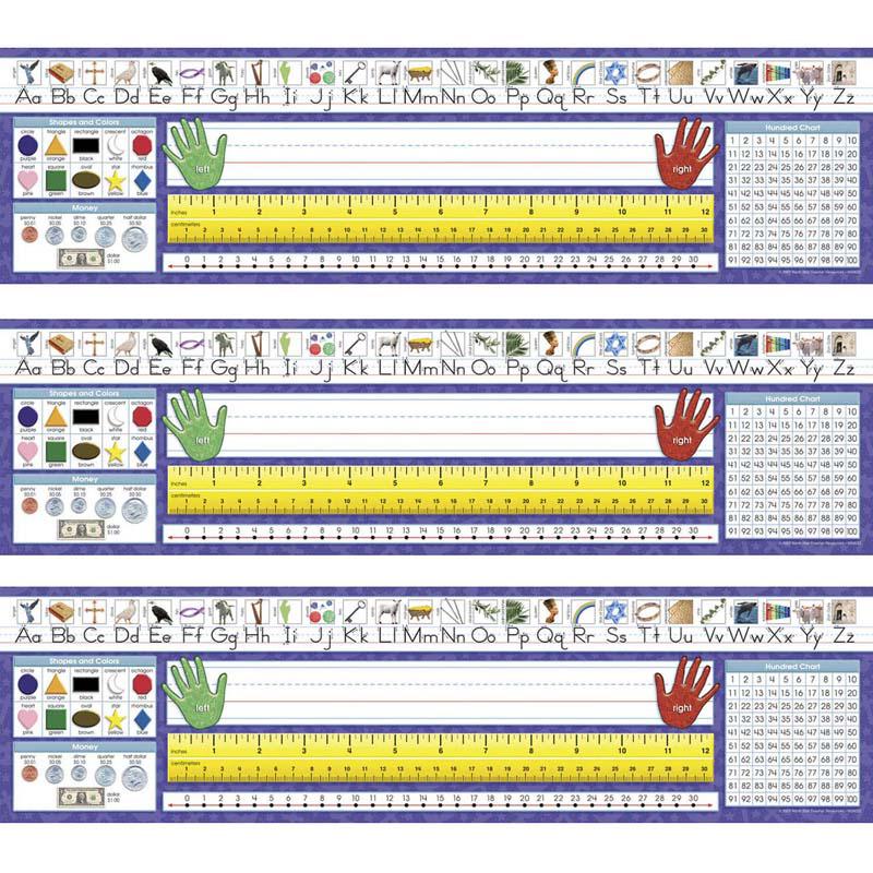 Christian Primary Traditional Manuscript Desk Plates, 36 Per Pack, 3 Packs