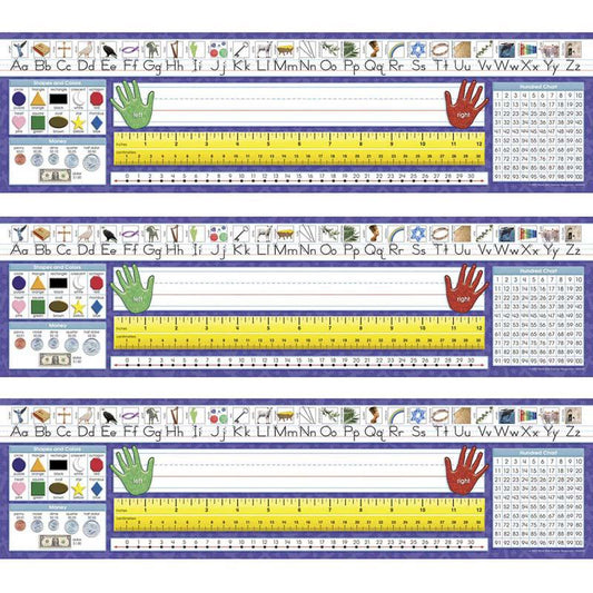 Christian Primary Traditional Manuscript Desk Plates, 36 Per Pack, 3 Packs