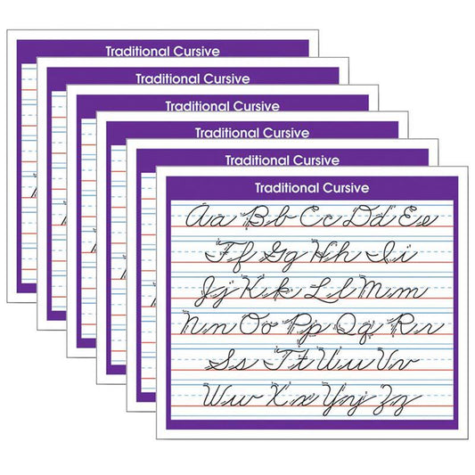 Adhesive Traditional Cursive Desk Prompt, 36 Per Pack, 6 Packs