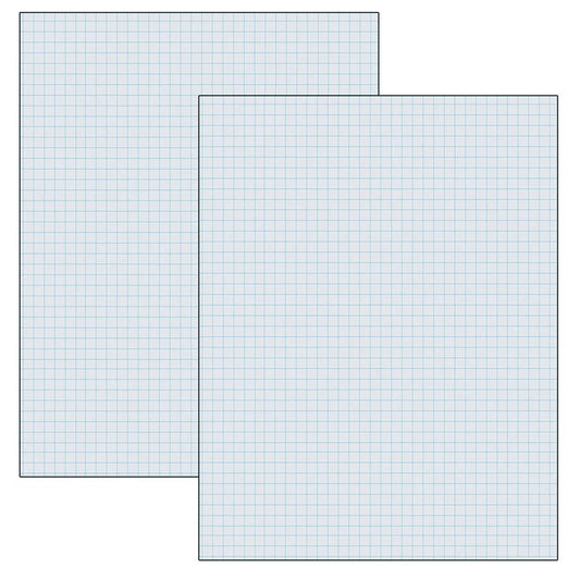 Graphing Paper, White, 1/4" Quadrille Ruled,500 Sheets Per Pack, 2 Packs