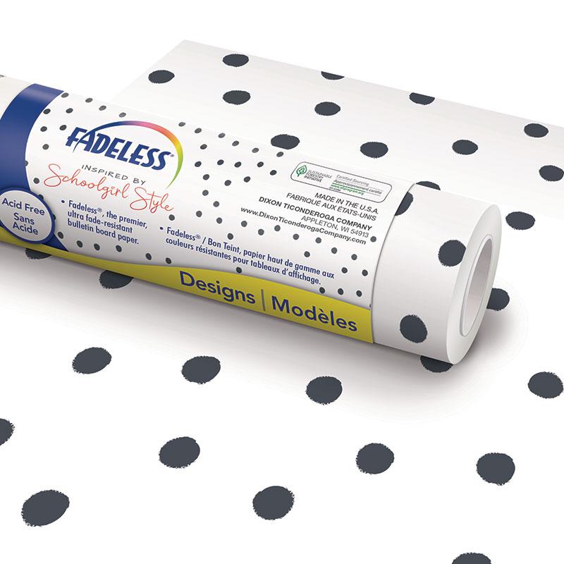 Schoolgirl Style Bulletin Board Paper, 48" x 50' Roll, BFF Painted Dots