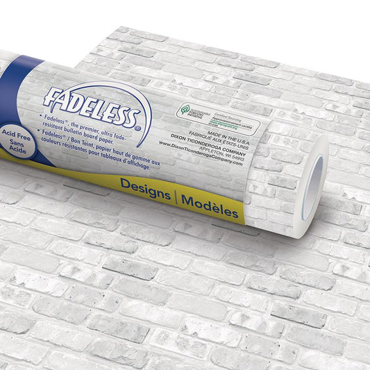 Bulletin Board Art Paper, White Brick, 48" x 50', 1 Roll