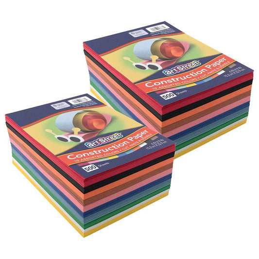 Lightweight Construction Paper, 10 6" x 9", 500 Sheets Per Pack, 2 Packs