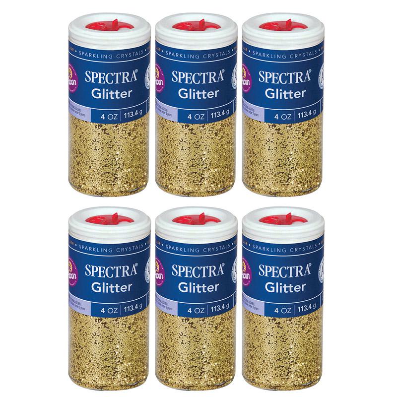 Glitter, Gold, 4 oz. Per Jar, 6 Jars