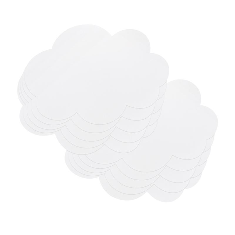 Self-Stick Dry Erase Clouds, White, 7" x 10", 10 Count