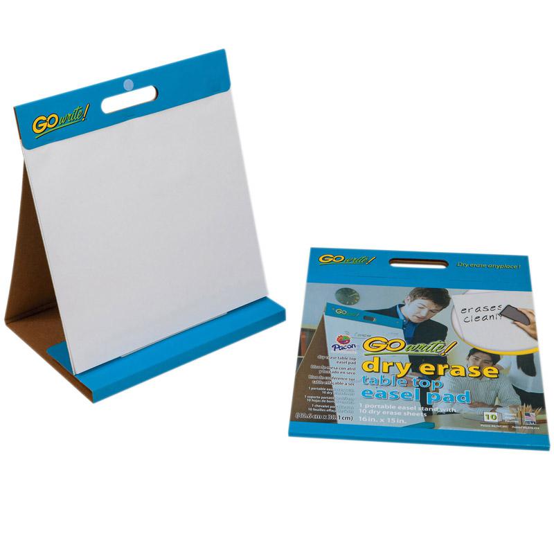 Dry Erase Table Top Easel Pad, Non-Adhesive, White, 16" x 15", 10 Sheets