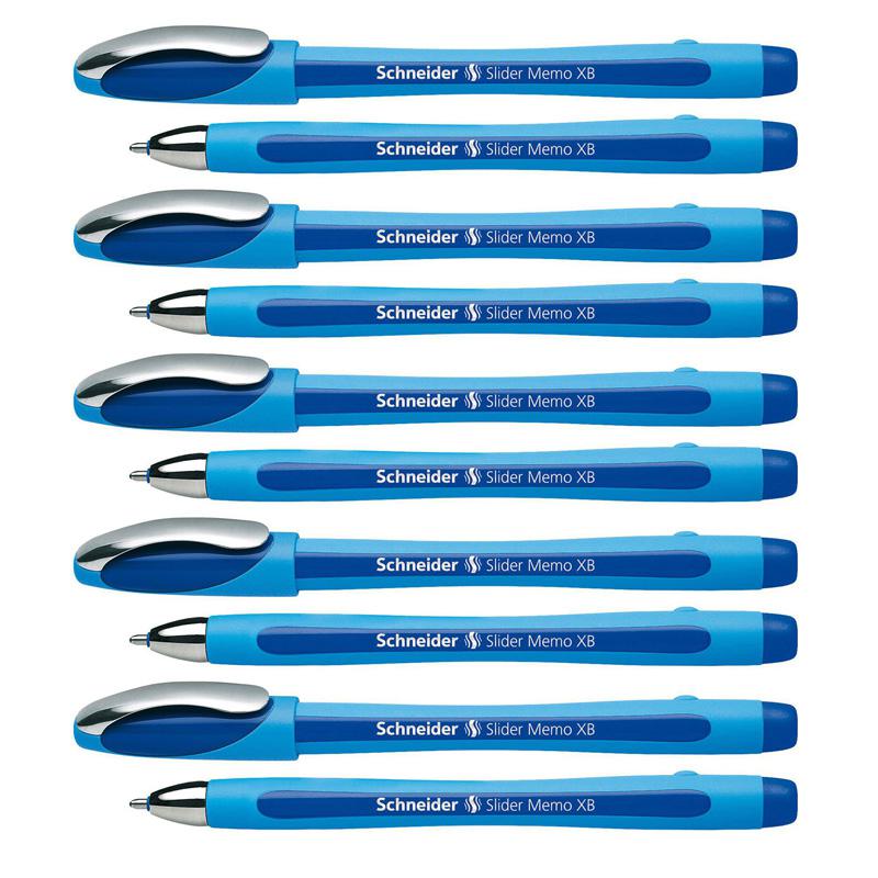 Slider Memo Ballpoint Pen, Viscoglide Ink, 1.4 mm, Black, Pack of 10