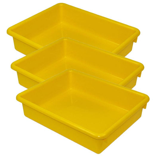 Stowaway 3" Letter Tray no Lid, Yellow, Pack of 3