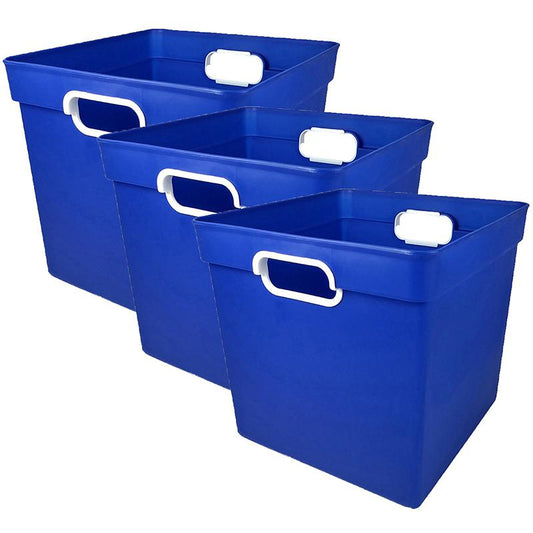 Cube Bin, Blue, Pack of 3