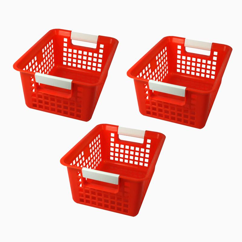 Tattle Book Basket, Red, Pack of 3