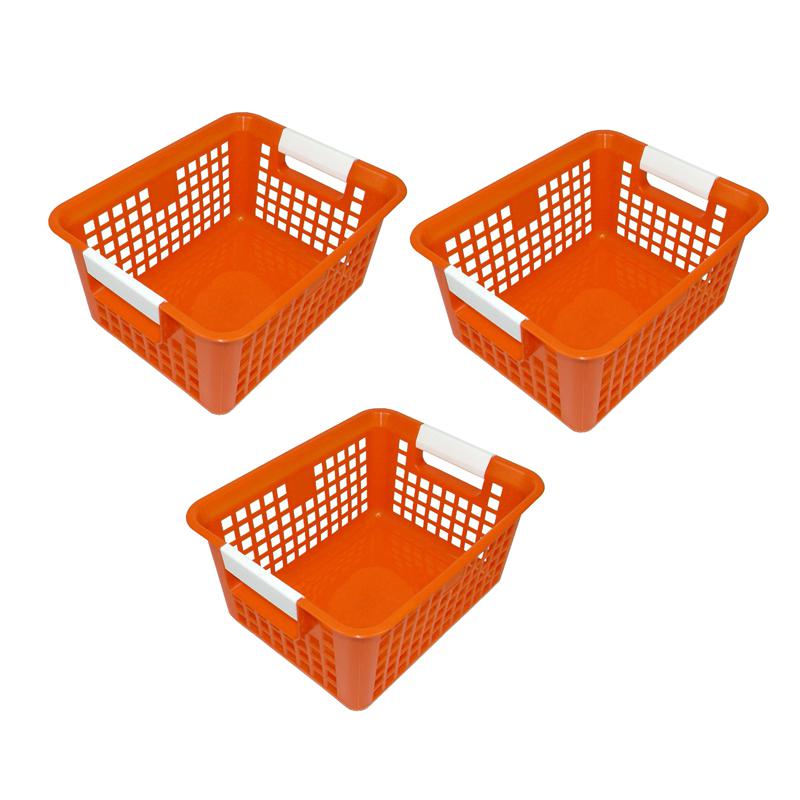 Tattle Book Basket, Orange, Pack of 3