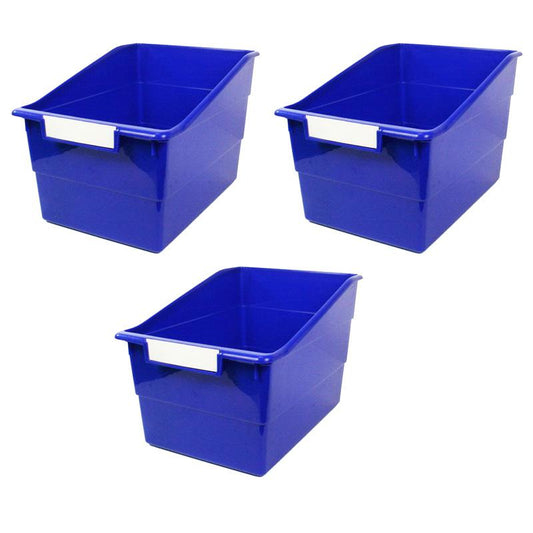 Tattle Wide Shelf File, Blue, Pack of 3