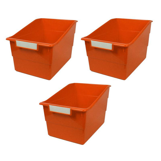 Tattle Wide Shelf File, Orange, Pack of 3