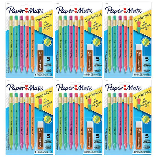 Handwriting Triangular Mechanical Pencil Set, 1.3mm, 5 Per Pack, 6 Packs