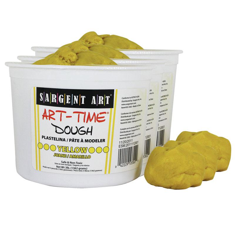 Art-Time Dough, 3lb Tub, Yellow, Pack of 3