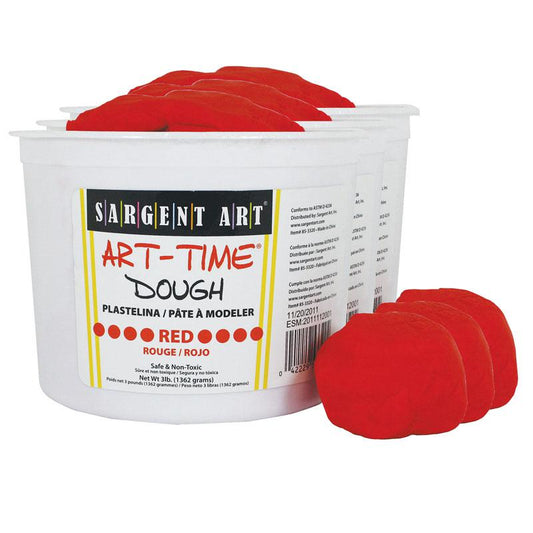 Art-Time Dough, 3lb Tub, Red, Pack of 3