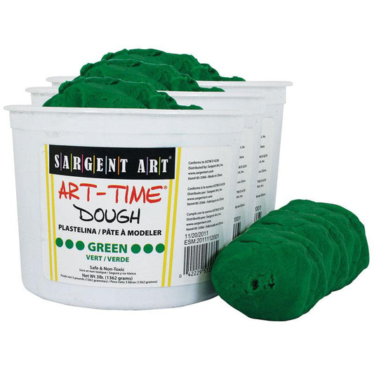 Art-Time Dough, 3lb Tub, Green, Pack of 3