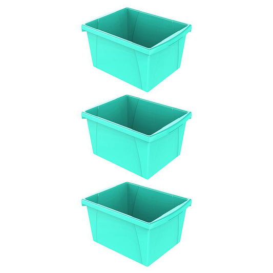 4 Gallon Storage Bin, Teal, Pack of 3