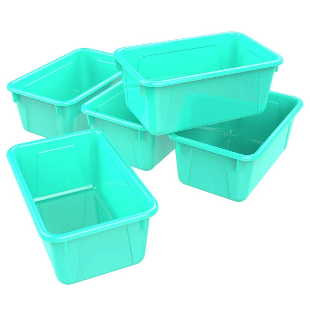 Small Cubby Bin, Teal, Pack of 5