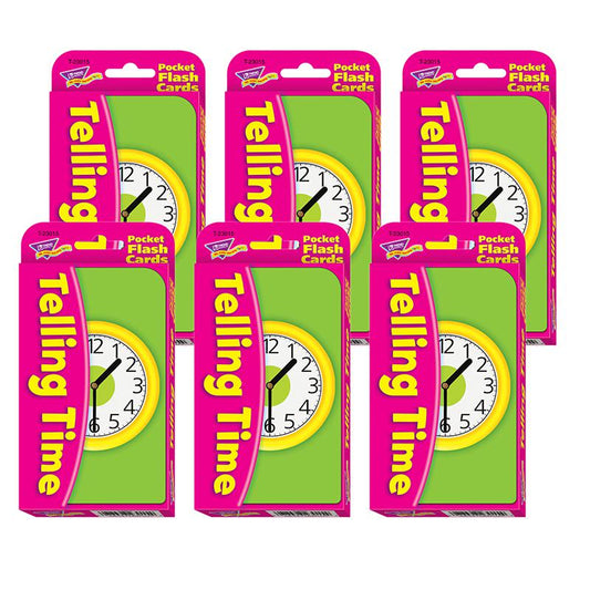 Telling Time Pocket Flash Cards, 6 Packs