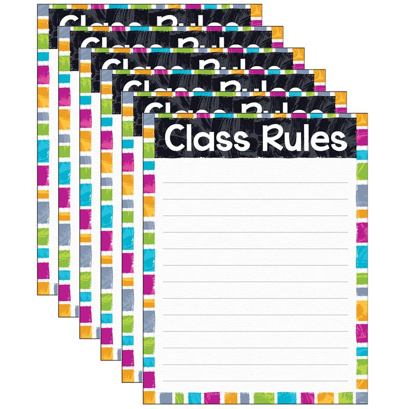 Class Rules Color Harmony Learning Chart, 17" x 22", Pack of 6