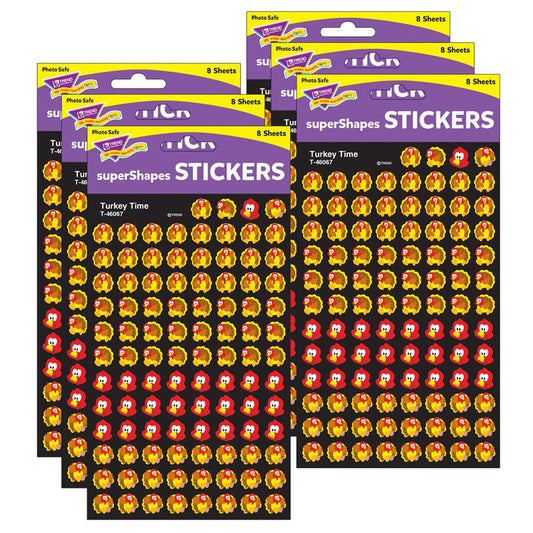 Turkey Time superShapes Stickers, 800 Per Pack, 6 Packs