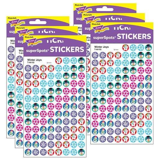 Winter Joys superSpots Stickers, 800 Per Pack, 6 Packs