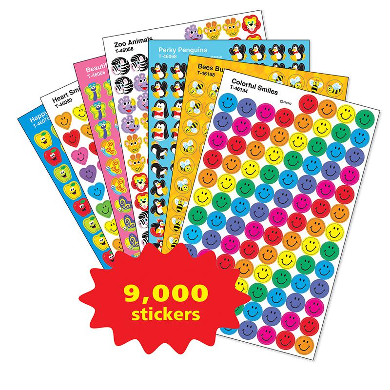 SuperSpots & SuperShapes Stickers Pack, 100 Stickers Per Sheet, 90 Sheets