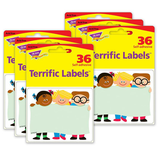 TREND Kids Terrific Labels, 36 Per Pack, 6 Packs