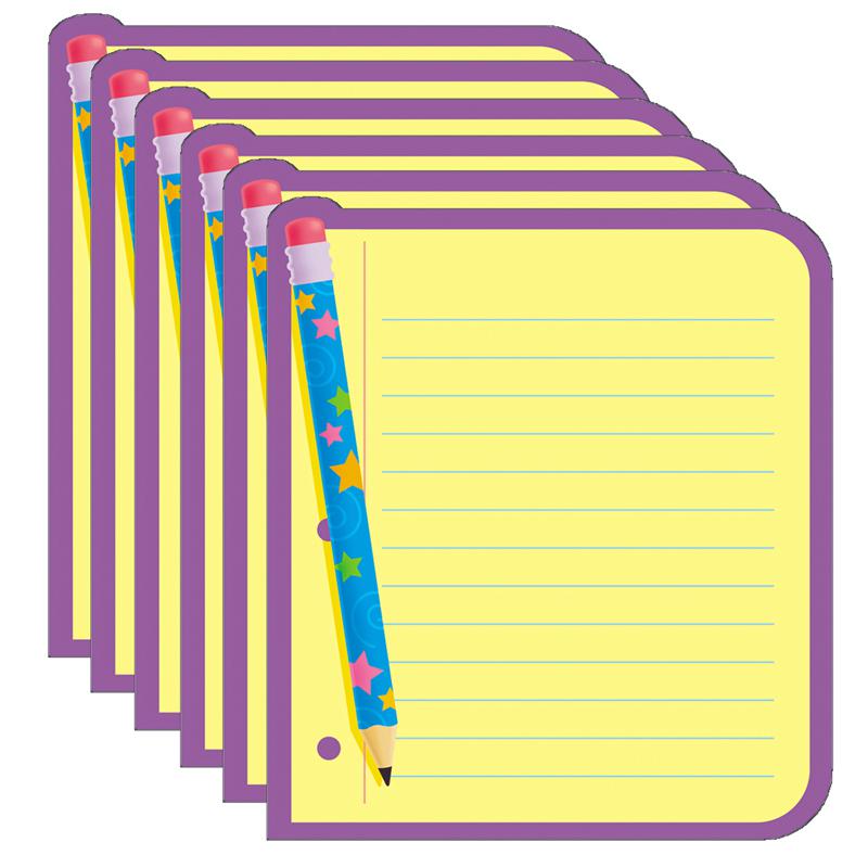 Note Paper Note Pad-Shaped, 50 Sheets Per Pad, Pack of 6