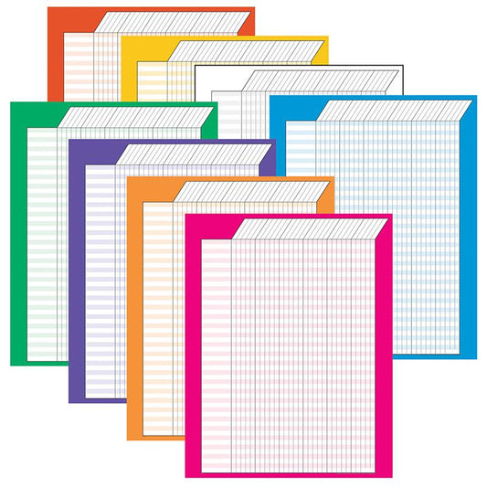 Vertical Incentive Charts, 22" x 28", Jumbo Variety Pack - Pack of 8