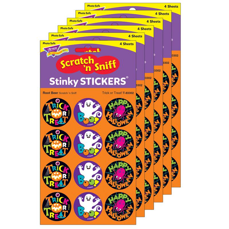 Trick or Treat!/Root Beer Stinky Stickers, 48 Per Pack, 6 Packs