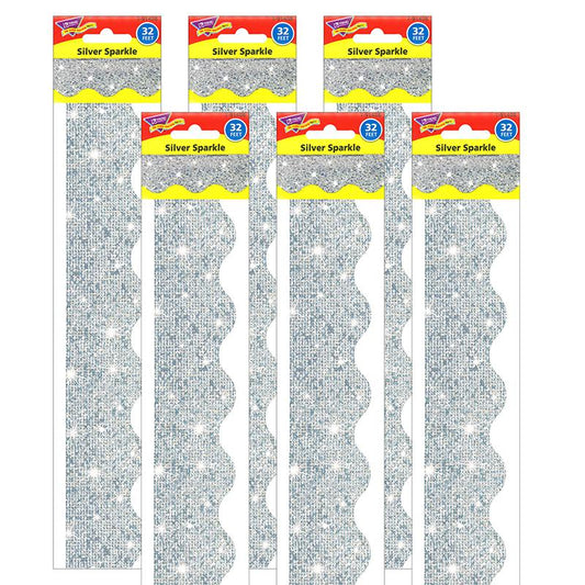 Silver Sparkle Terrific Trimmers, 32.5' Per Pack, 6 Packs