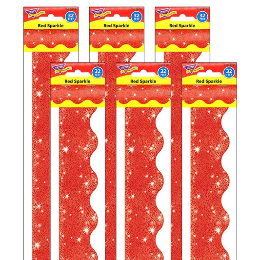 Red Sparkle Terrific Trimmers, 32.5' Per Pack, 6 Packs