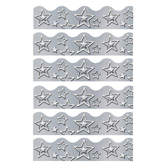 I Love Metal Silver Stars Terrific Trimmers, 39' Per Pack, 6 Packs