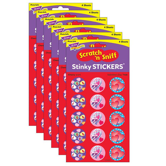 Valentine's Day/Cherry Stinky Stickers, 60 Per Pack, 6 Packs